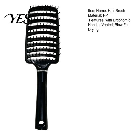 Hollow Hair Brush Curved Vented for Women, Detangling Paddle Long Scalp Massaging Thick Curly Wet Hair, Blow Fast Drying Detangler Styling Tool
