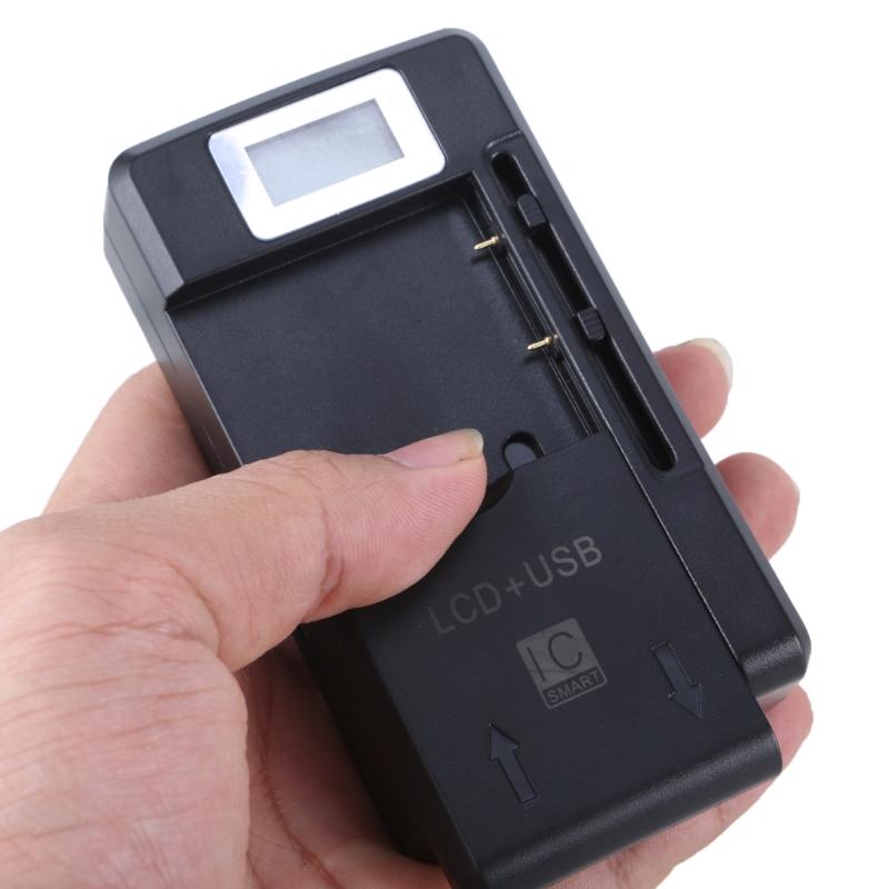 LCD Display Wall Travel Charger Support USB Double Output for Mobile Phone Camera Battery Fast Charging Dock