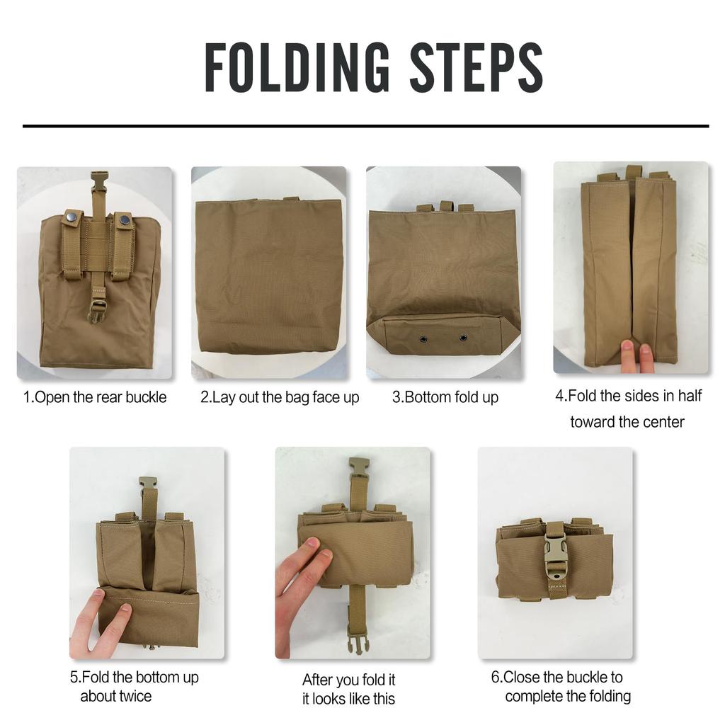 Foldable Molle Magazine Dump Drop Pouch Tactical Airsoft Ammo EDC Tool Bag Folding Utility Recovery Bag hunting accessory