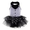 Kid's Casual Sequins Decor Polka Dots Print Hollow Back Suit Style Turndown Collar Party Dresses Dance Wear