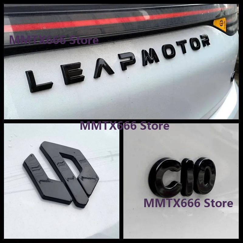 Pour Leapmotor C10 ABS Noir Brillant Emblème de Voiture Autocollant Lettre Guerrier Noir Accessoires de Modification Extérieure