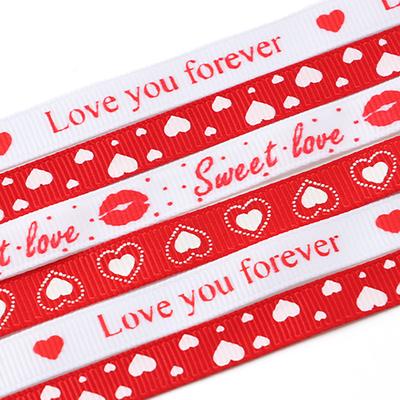 (5 Yards/pack)10mm Valentine's Day Decoration Ribbon Gift Bouquet Packaging Material Printing Grosgrain Ribbons Gift Box Holiday