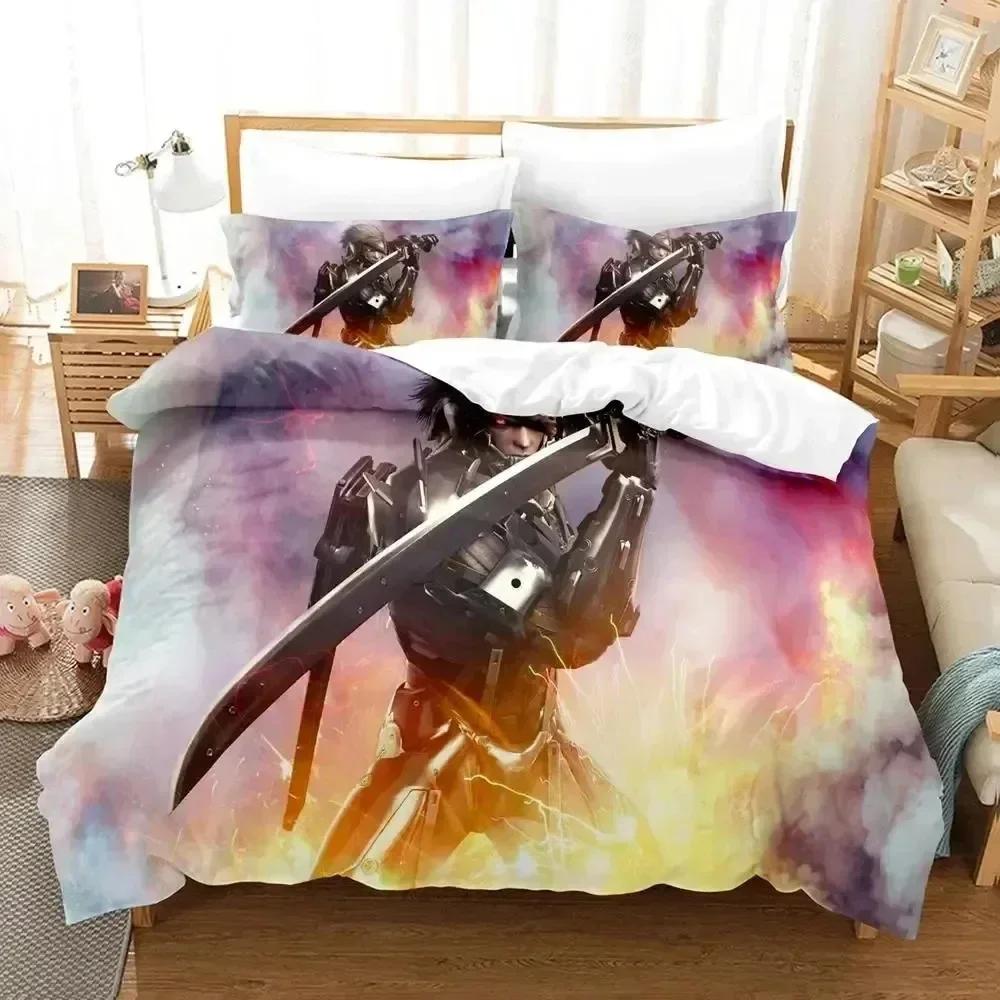 Anime Metal Gear Rising Revengeance On Steam Bedding Set Print With Pillowcase Duvet Cover Soft Queen King Size Bedclothes Home