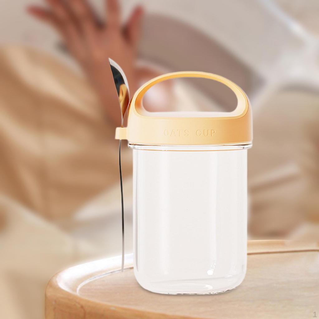 Overnight Oats Container On The Go Leakproof Take and Yogurt Cup Salad Meal Prep Jar for
