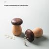 Creative Solid Wood Toothpick Holder: Black Walnut & Beech Mushroom Design