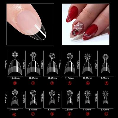 600 Pieces Short Half Cover False Nail Friendly Nail Tips Manicure Nail Decoration For Salon or Home Quick Nail Art