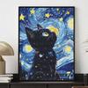 Black Cat DIY Diamond Art Painting Kit with Shiny Resin Diamonds for Adults Relaxing Craft Wall Decor and Handmade Gift Idea Set Decor