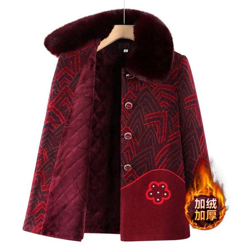 Winter clothing autumn and winter coat mink warm old lady velvet thickened clothes coat women