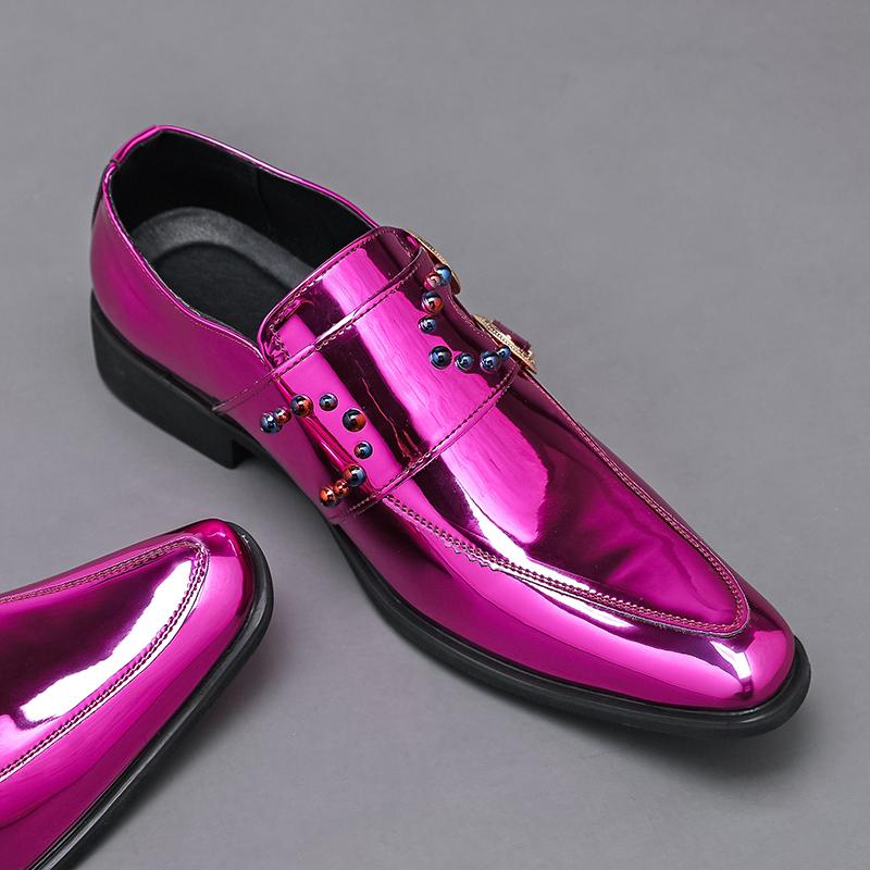 

Модная мужская обувь челси розового цвета с острым носком, кожаная обувь с двойной пряжкой, повседневная обувь для сцены, вечеринки, свадьбы для мужчин, ботинки для мужчин 38 розовый