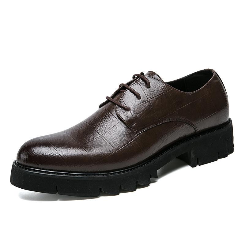 

Мужская кожаная обувь 2025 весна и осень на толстой подошве с увеличением роста мужская кожаная обувь повседневная мужская кожаная обувь из мягкой кожи кожа парикмахера с 43