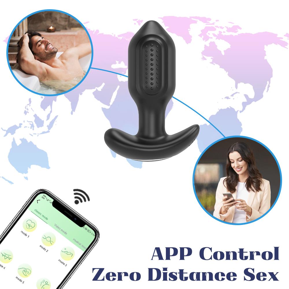 Vibrating Anal Plug APP Control Men Prostate Massager Butt Plug Dildo Vibrator Sex Toys for Adult Women Male