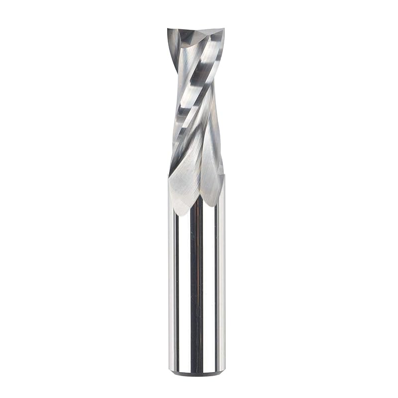 SpeTool Upcut Spiral CNC Router Bits with 1/2 Inch Shank , 1/2 Inch Cutting Diameter HRC55 Solid Carbide CNC End Mill for Wood Mortises and Cutting