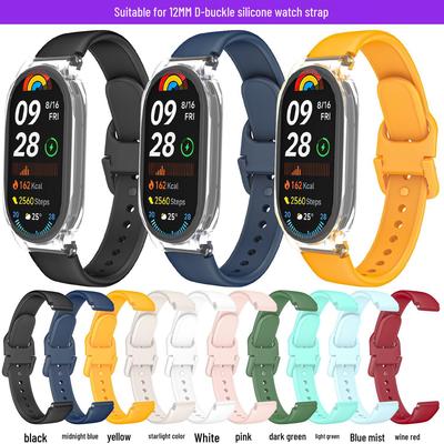 12mm Silikonový řemínek k hodinkám ve tvaru slunce s reverzní přezkou, Kompatibilní s Xiaomi/Huawei/Honor—Šetrný k pokožce, Pohodlný, Bezpečné uchycení.
