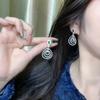 Luxury Hollow Lace Emerald Ladies Claw Diamond Earrings Large Water Drop Crystal Earrings Full Diamond Tassel Earrings