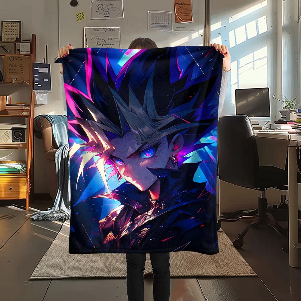 Yu Gi Ou Print Flannel Blanket,High quality Comfortable for All Seasons,Home Decor,Warmth and Comfort,Perfect for Christmas Gifts