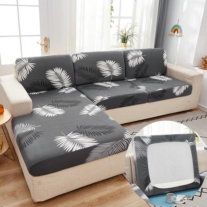 New Floral Printed Stretch Sofa Seat Cushion Cover Backrest Cover Protector for Couch Sofa Cover L Shape Chaselong Slipcovers