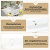 76cm Wall-Mounted Bathroom Cabinet with Sink, White Wood Grain, Fluted Glass Door, LED Lighting, Adjustable Shelves & Drawers, Without Tap