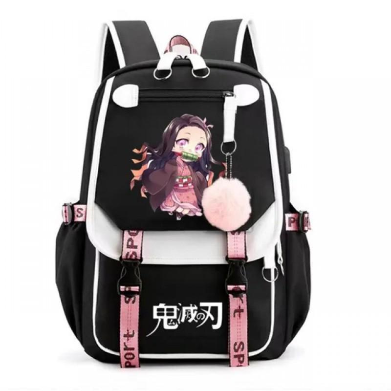Plecak Tematyczny Anime dla Nastolatków i Studentów Duża Pojemność Torba na Laptop z Portem USB Tkanina Oxford