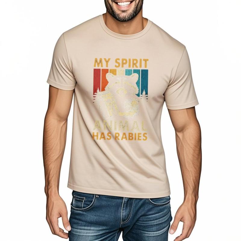 Plus Size summer Man tshirt Racoon Holding Milk Carton Short Sleeve Solid Color Crew Neck tees men cotton tshirt fashion tops