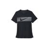 Nike Striped Logo Print Crew Neck T-Shirt Men Tops Black FN3052-010