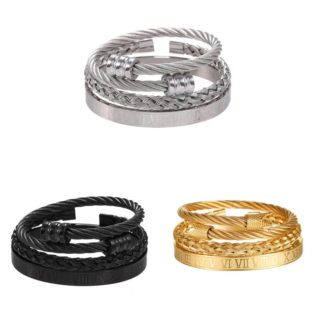 Punk-Retro-Armbänder aus Stahl mit geometrischen Formen für Herren mit mehrfarbigen Spiralen – ideal als Geschenk für Festivals