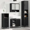Bathroom Furniture Set 3 Pcs Black Oak Effect Engineered Wood