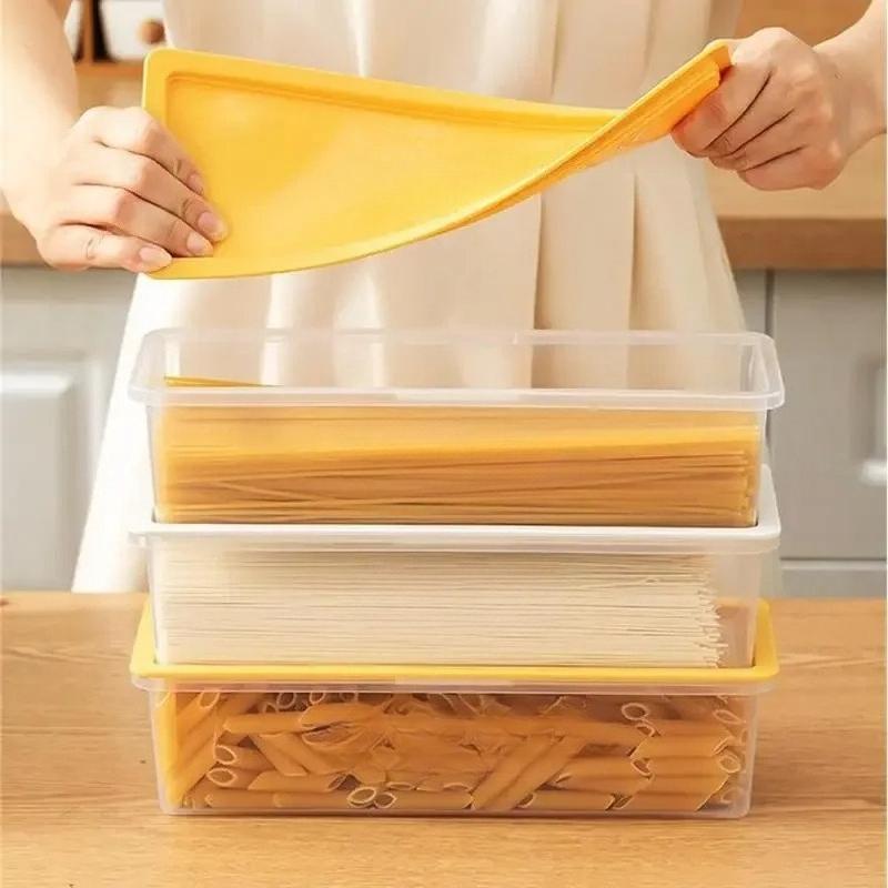 Luftdichter Kunststoff-Lebensmittelbehälter Großes Fassungsvermögen Rechteckig Nudelbox Küchenglas