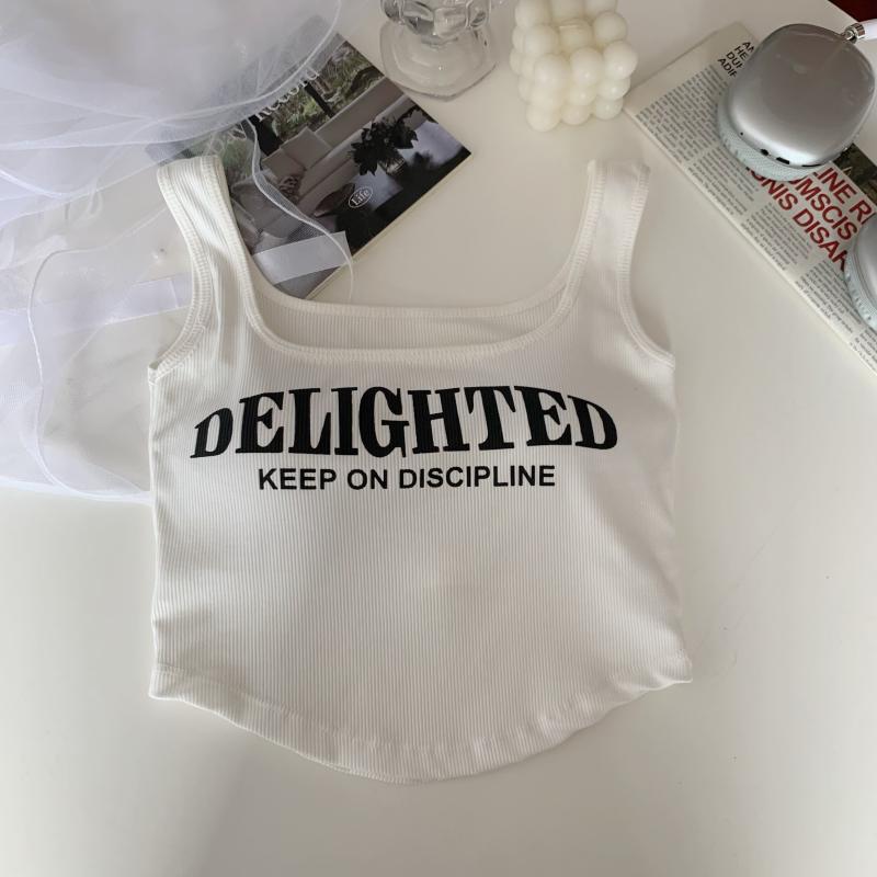 

Острая девушка Безрукавная майка-топ с американским принтом и нагрудными подушечками - Женский летний спортивный стиль Large [100-135]