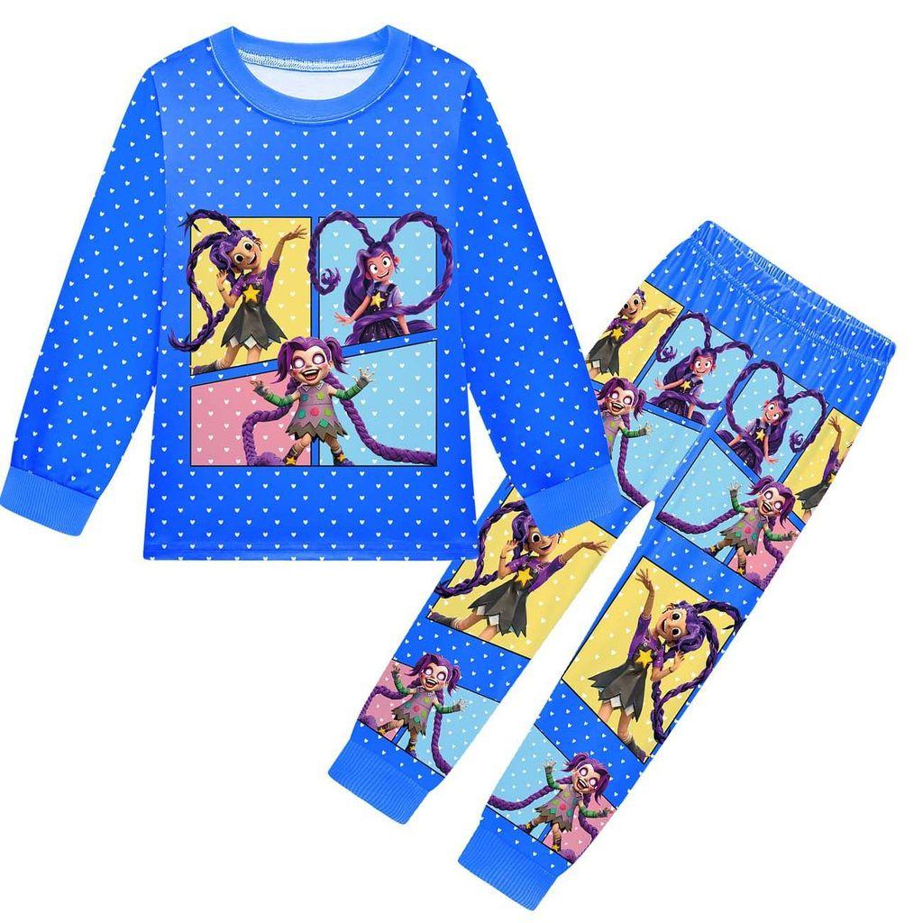 19799 Children Girls Lily Lovebraids Lovely Printed Long Sleeves T-shirt Trousers Sets 100cm