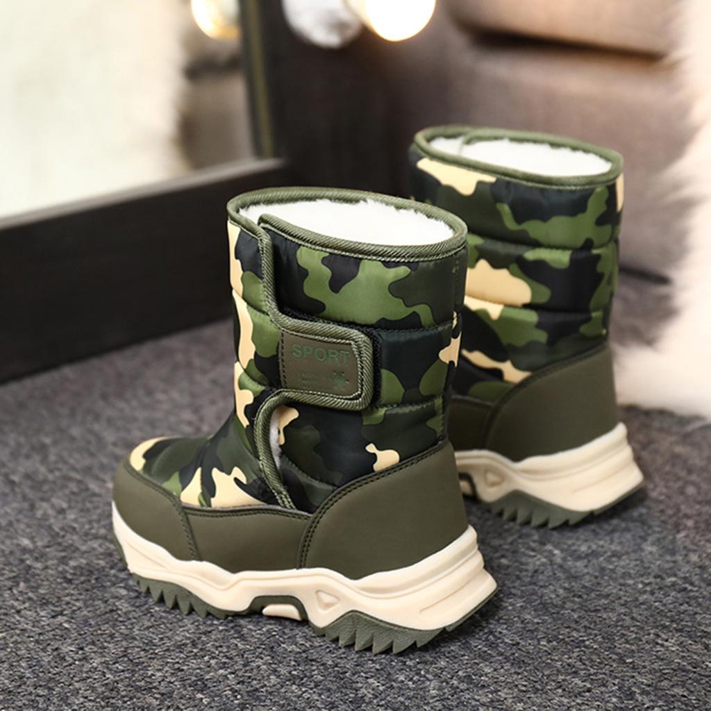 Children Snow Boots Winter Warm Lined Thickened Outdoor Footwear For Boys And Girls