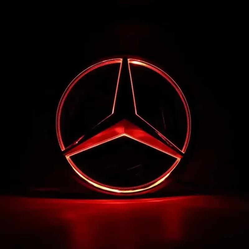 Car Sticker New 2025 For Mercedes Benz Car Front Grill Logo Light mirror face LED Badge For Mercedes Benz W166 GLS350 AMG/GLS63