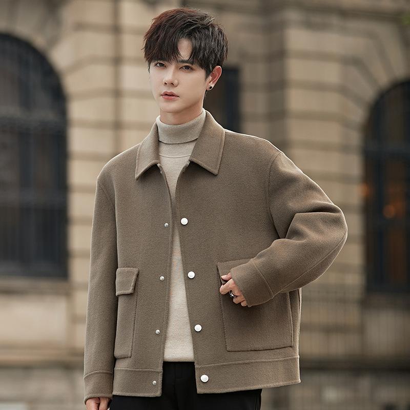 Coat Men's Spring and Autumn New High-end Wool Woolen Jacket Non-double-sided Woolen Cashmere Winter Clothing