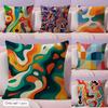 Abstract Geometric Cushion Cover Natural Linen Pillow Case DoubleSided Print Decorative Sofa Pillowcase Home Decor Gift