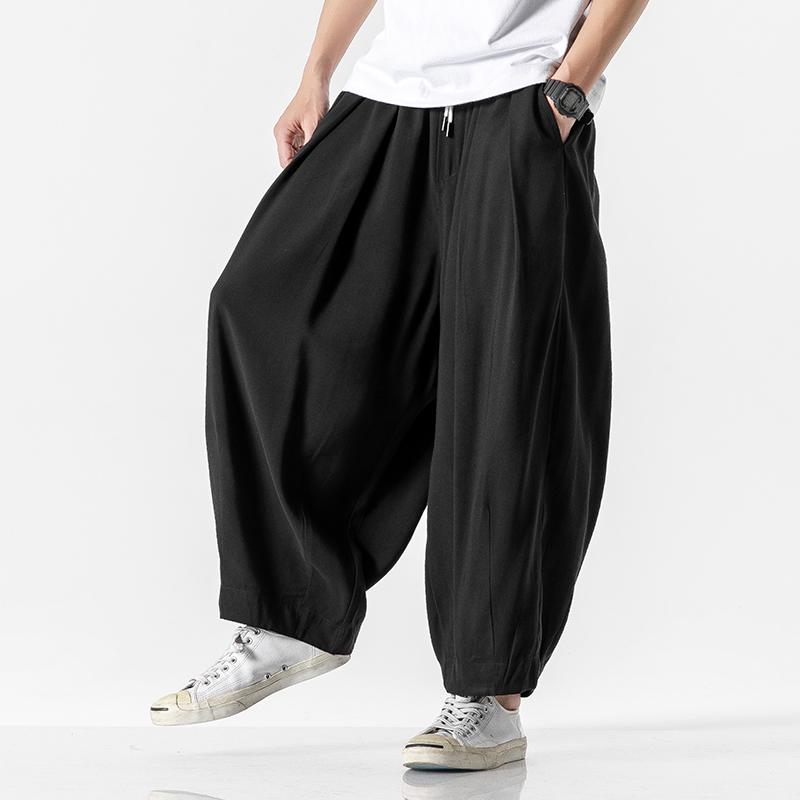 Men Wide Leg Pants Spring Brand Men Chinese Style Baggy Trouser Mens Hip Hop Jogger Pants Men Soild Color Pants
