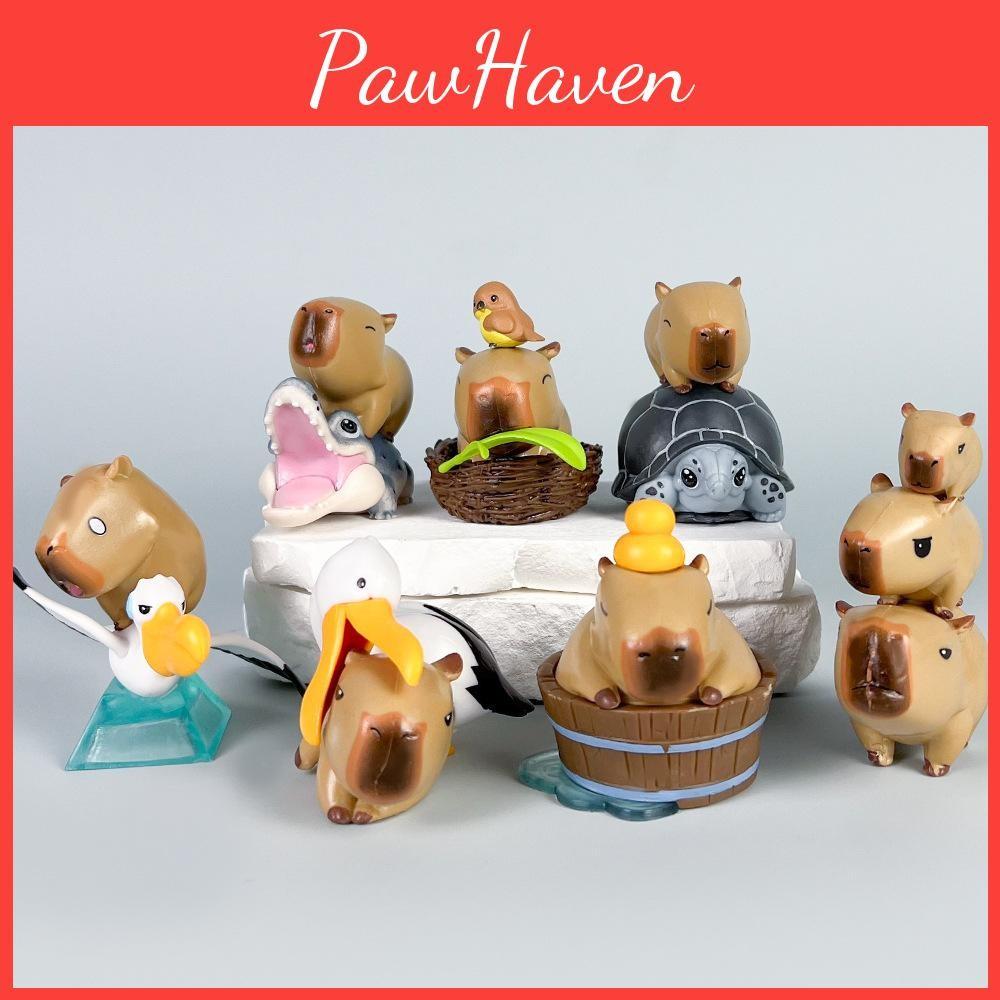 Capybara Crocodile With Turtle Pvc Action Figures Model Toy Doll Decoration Gift