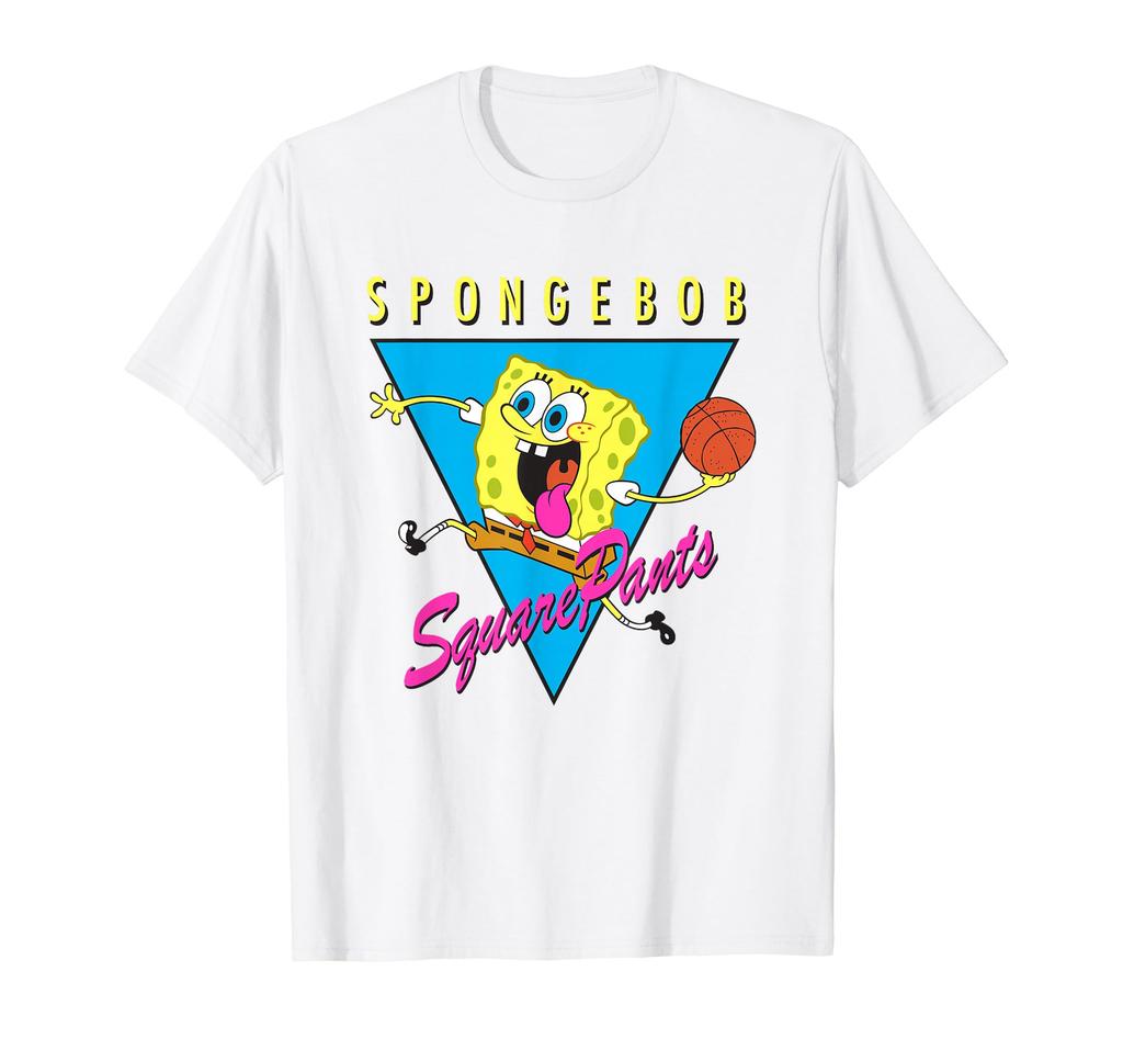 SpongeBob SquarePants Playing Basketball Retro Shot T-Shirt