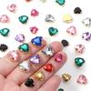 30pcs/lot 10/12mm Heart Shape Acrylic Sew On Rhinestones Stainless Steel Golden Claw Beads For DIY Clothes Jewelry Decoration