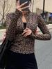 Spring Autumn New Fashion Sexy Slim Fit Long Sleeve Leopard Women's Coat