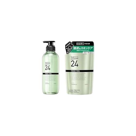 Success 24 [Set] Fresh Feel Shampoo 400ml & Refill 320ml Green Citrus Scent