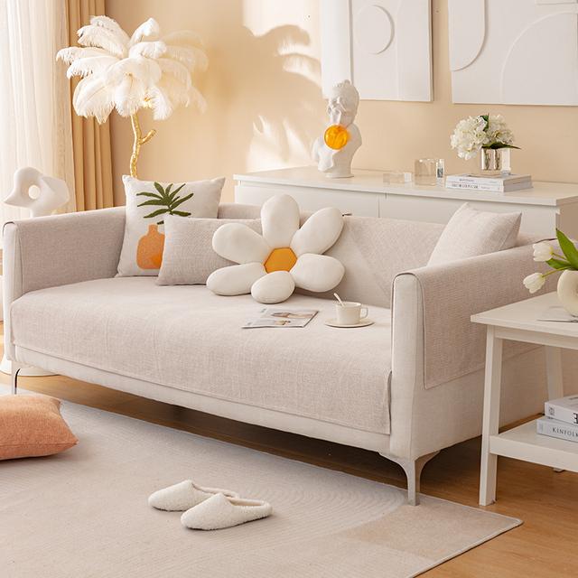 Capa de sofá de chenille de alta qualidade antiderrapante toalha de sofá universal cor sólida capas de sofá tapete de sofá para sala de estar