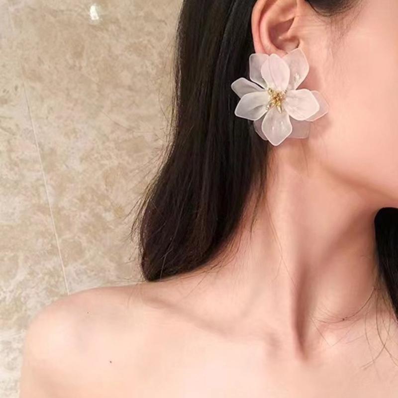 Unique Flower Studs Earrings Waterproof Earrings Fashion Earrings Resin Texture Suitable for Various Occasion Wear