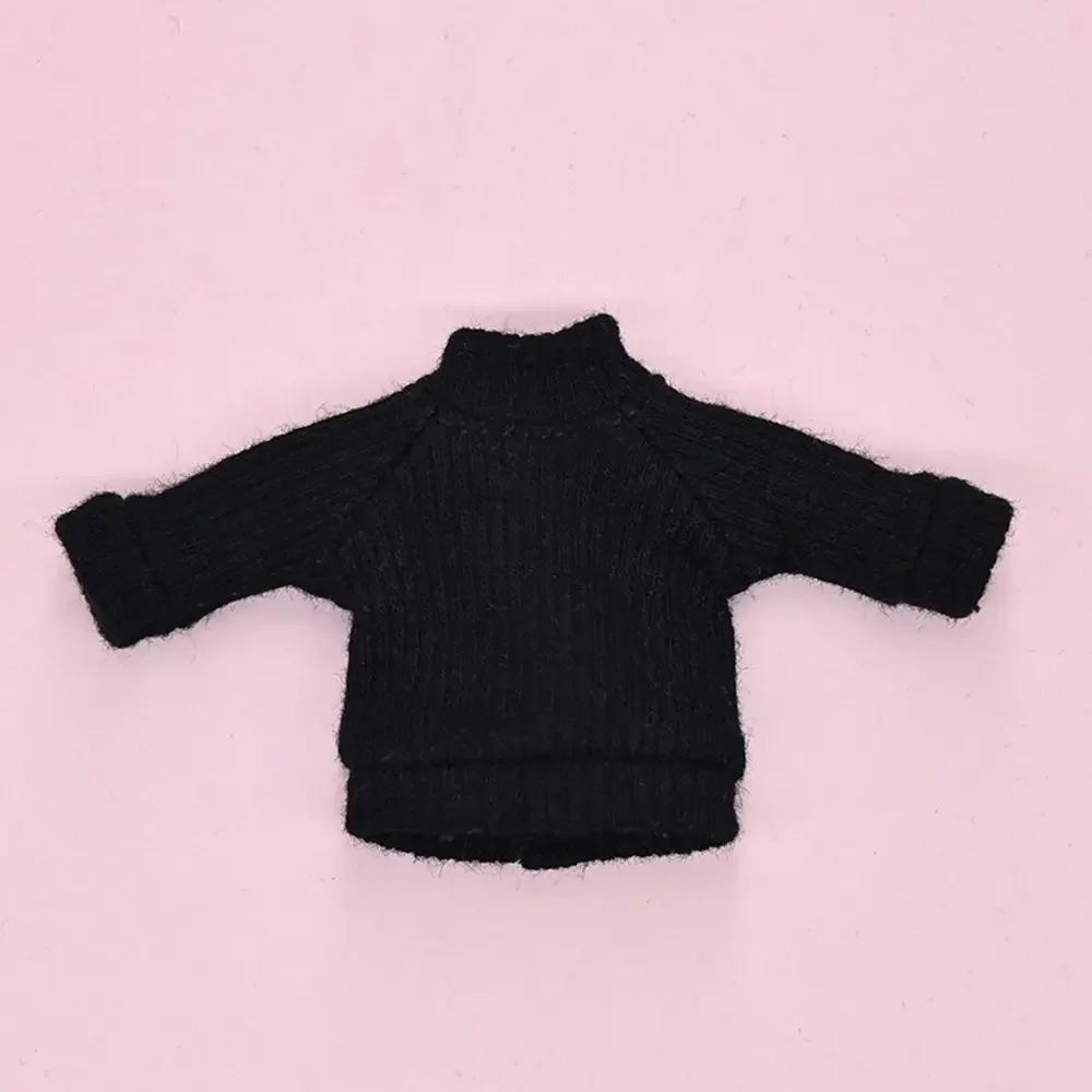 1/12 Doll Clothes Knitted High Collar Sweater For 1/11 BJD Dolls Accessories Fashion ob11 Dolls Tops Bottoming Pullover