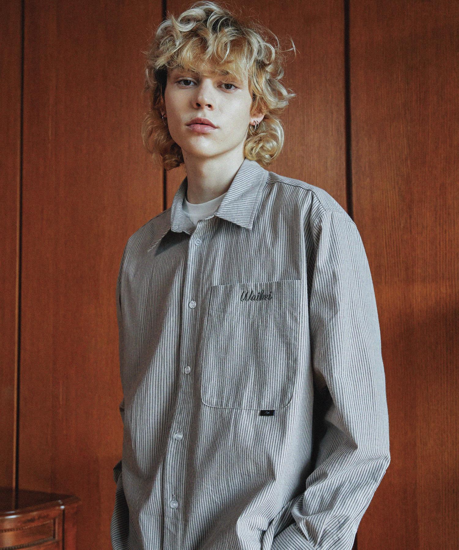 Yk Striped Oversized Shirt Beige Beige/1