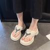 Slippers Women's Summer Outer Wear 2025 New Casual Soft-soled Beach Shoes Thick-soled Heightened Summer Pinch-on Flip-flops