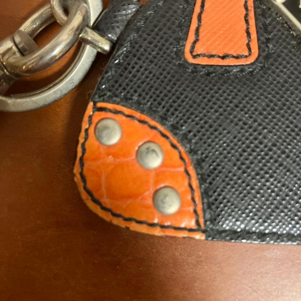 Used PRADA keychain bag charm