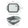 Multifunctional 3 In 1 Folding Cutting Board Drain Basket Collapsible Vegetable Basin Chopping Blocks Kitchen Organizer Supplies