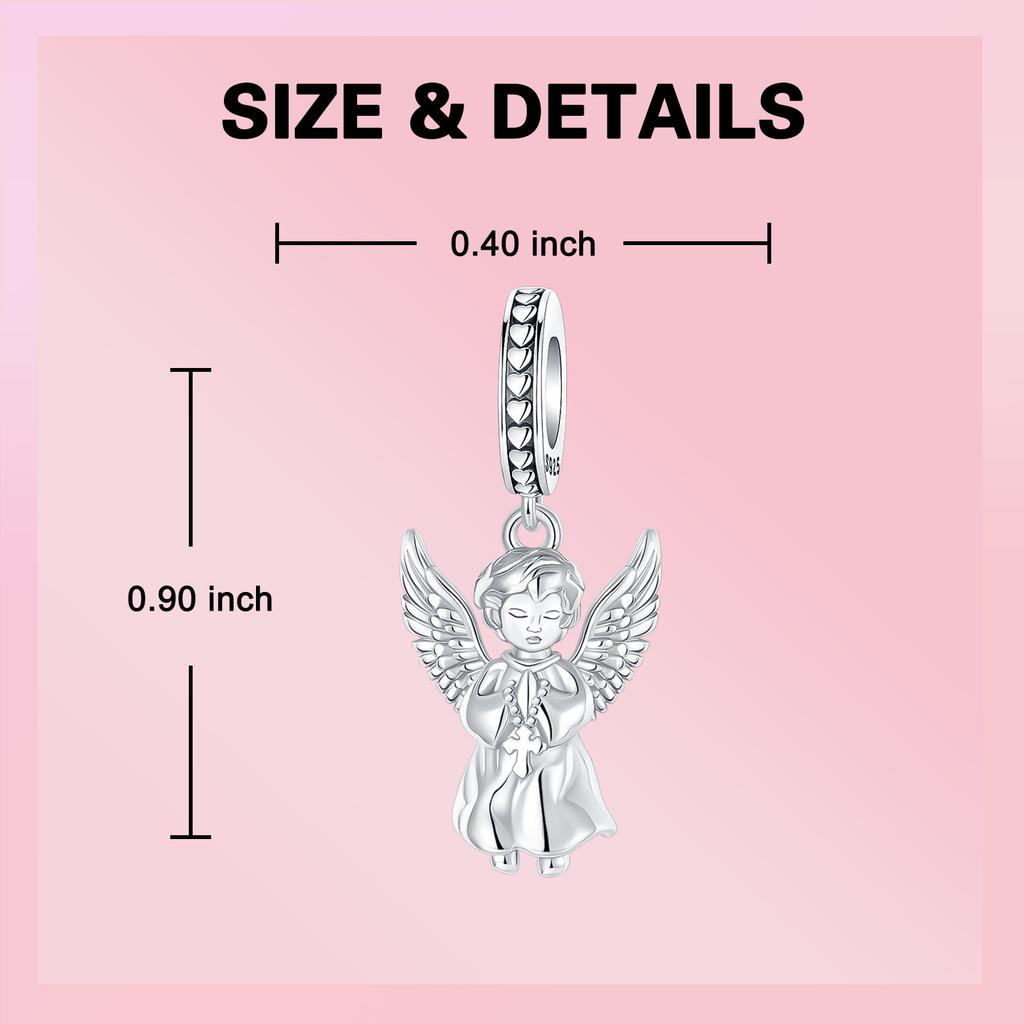 Copper Angel Baby Wings Simplicity Copper-White Pendant Beads Fit Charm Bracelet For Women Fine Jewelry Making