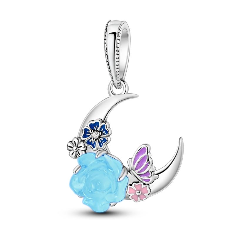 Compatible With Authentic Bracelets copper Plated Cat Moon Shape Stars Love Charm Bead Charms Pendants Ideal For Women Jewellery Making Gift