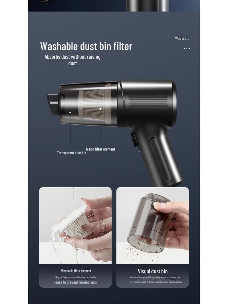 Wireless Multi-Function Handheld Car Vacuum: High-Power Portable Suction & Blowing All-in-One Cleaner