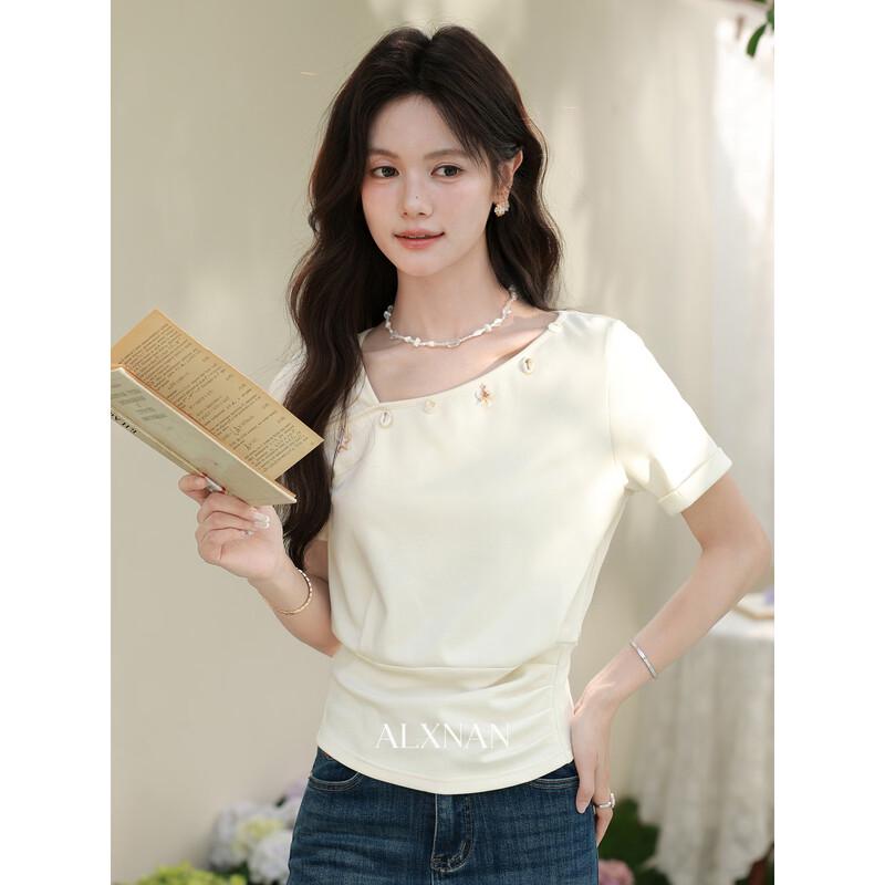 

Sunset Roam Asymmetrical Collar Slim Fit Short Sleeve T-shirt M